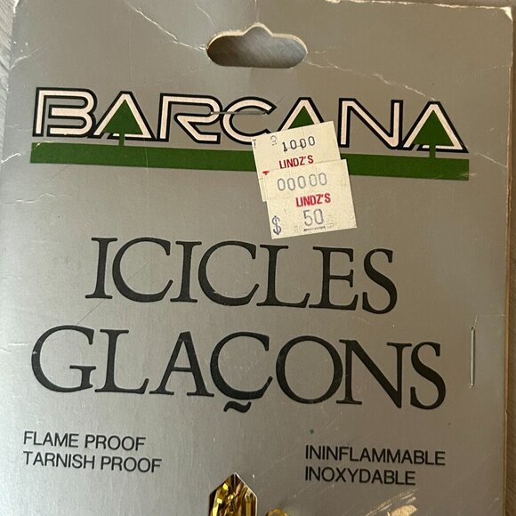 NEW Vintage 90s Barcana Icicles Garland Tinsel Gold Christmas Tree Decor New - Picture 3 of 8